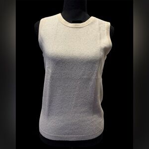 Bloomingdale's Cream Sleeveless Tank Top